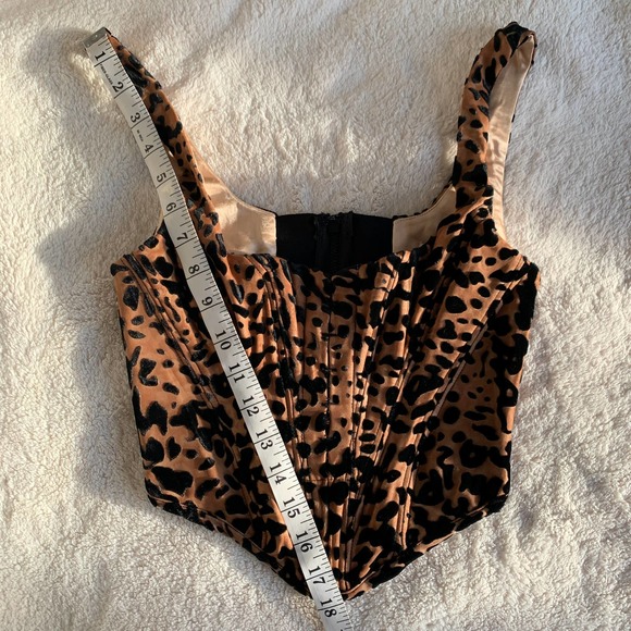HOUSE OF CB Jacqueline Velvet Leopard Stretch Sexy Push Up Corset Bustier Top - Picture 6 of 16